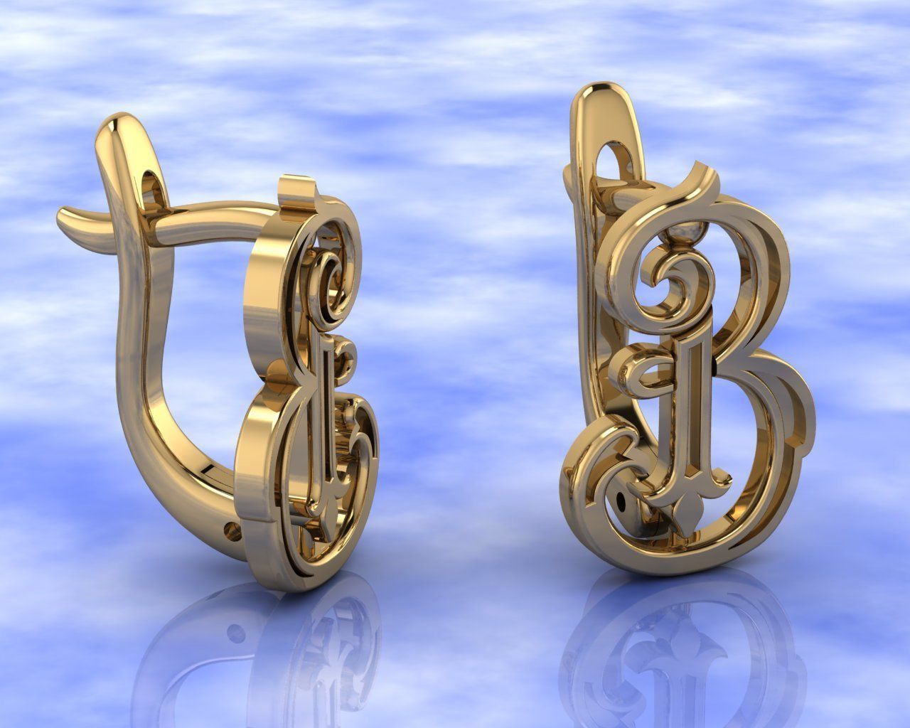 the letter B 3D print model_5