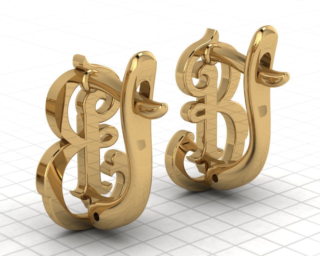 the letter B 3D print model_8