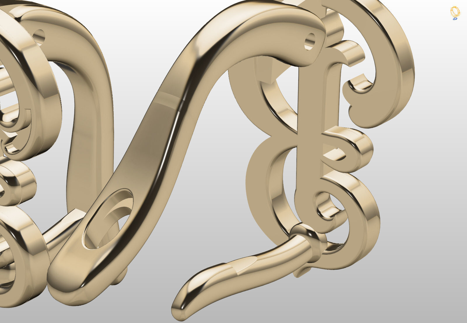 the letter B 3D print model_10