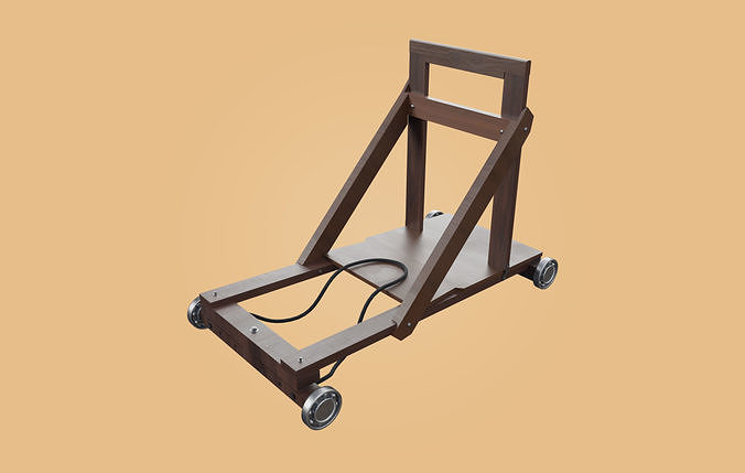 Trolley-cart with ball bearings Low-poly 3D model