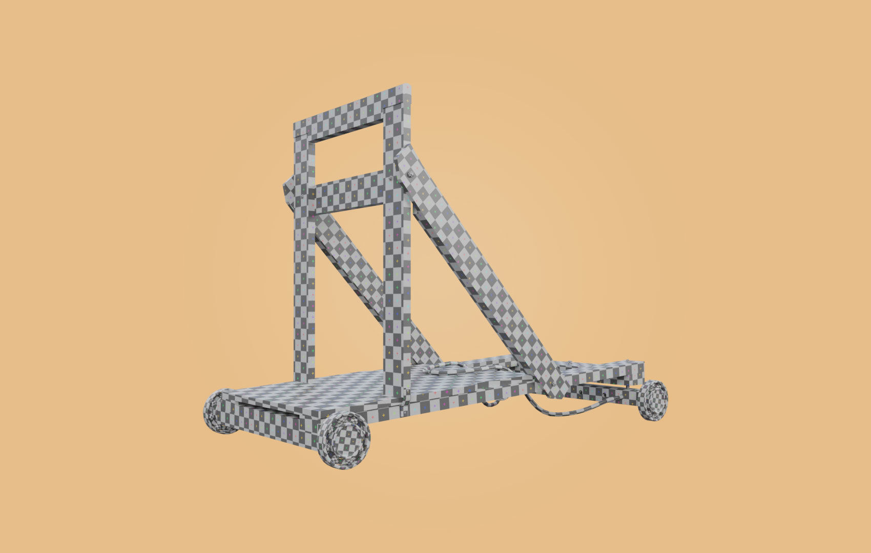 Trolley-cart with ball bearings Low-poly 3D model_31