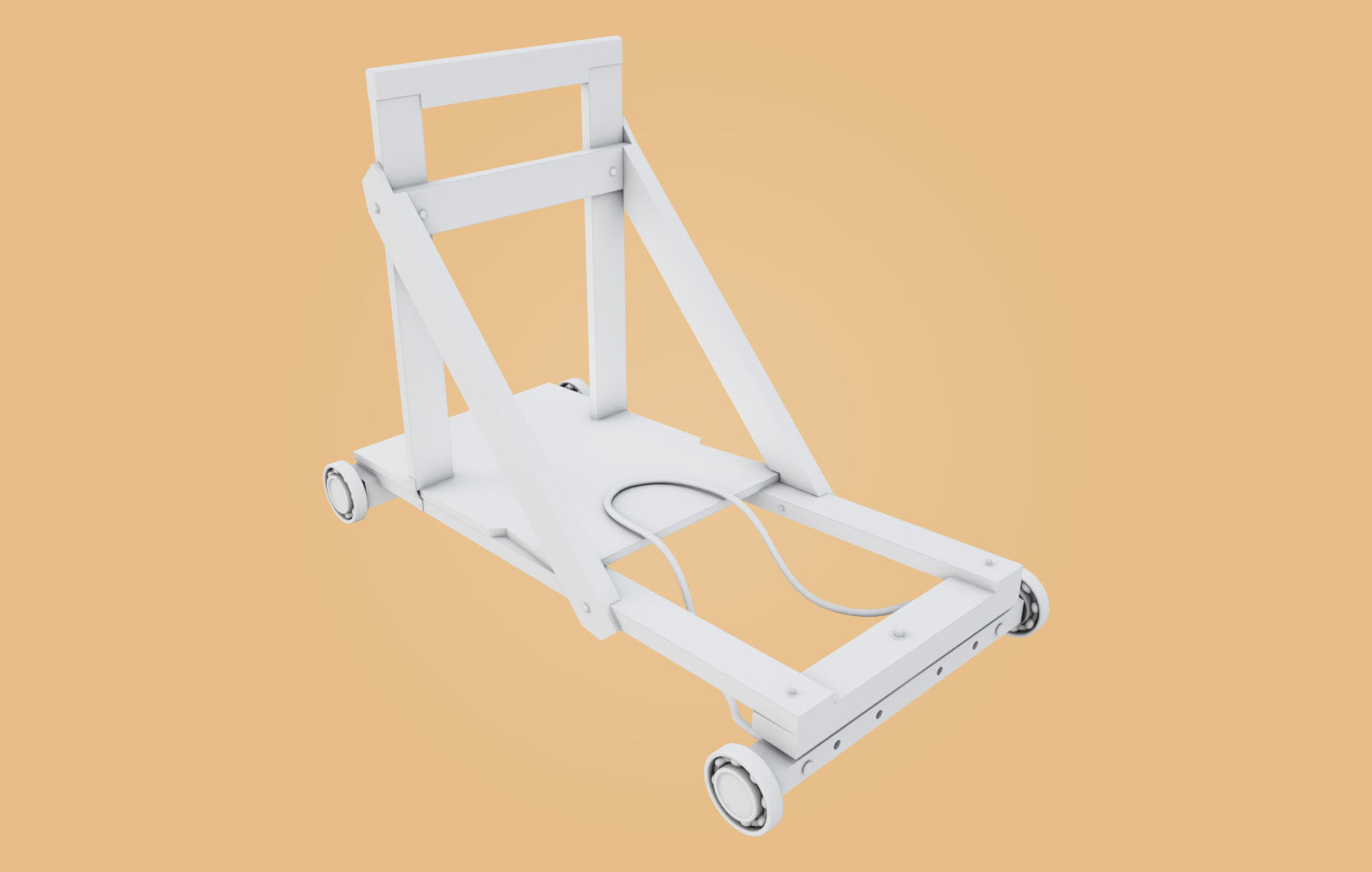 Trolley-cart with ball bearings Low-poly 3D model_17