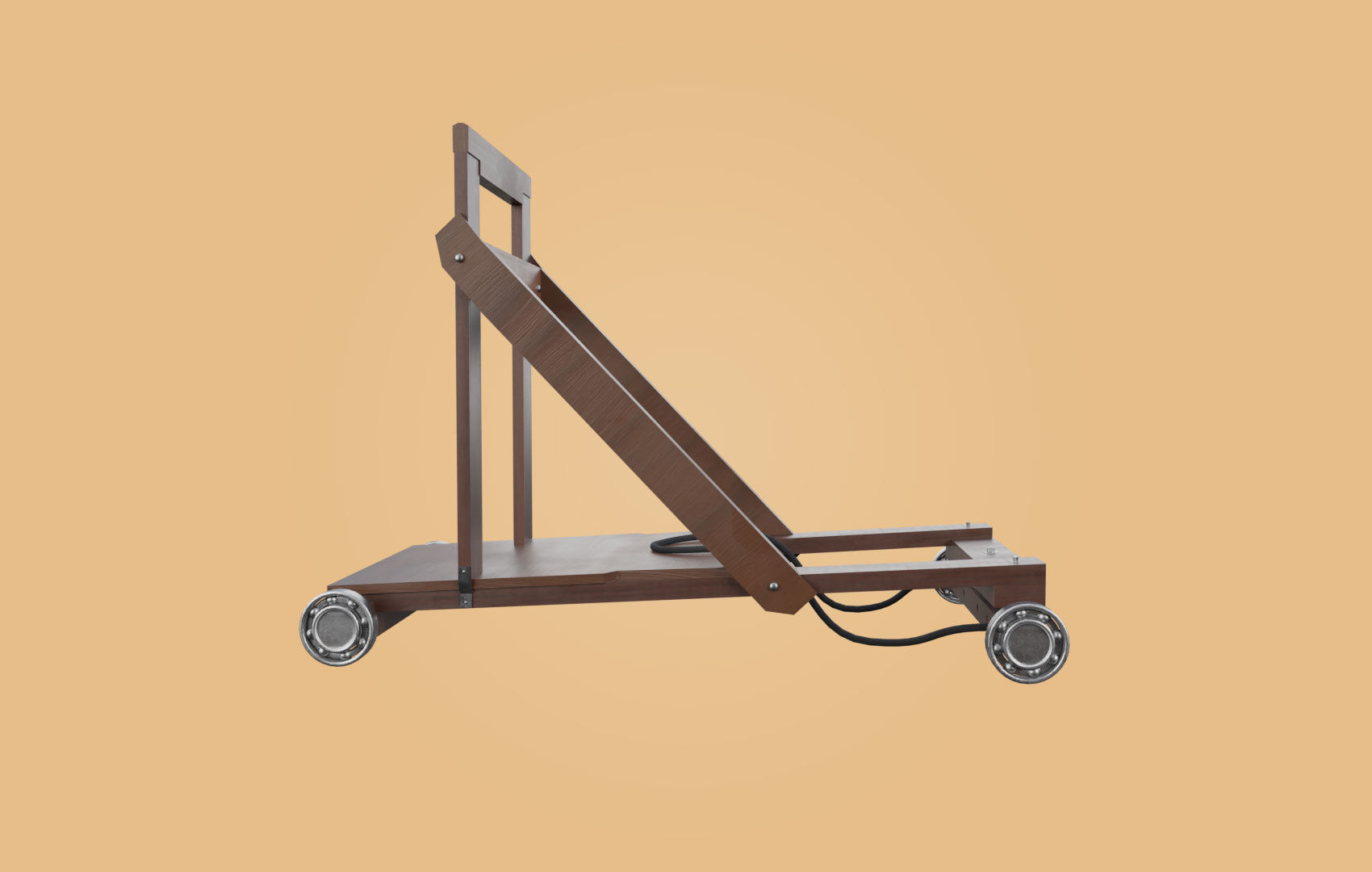Trolley-cart with ball bearings Low-poly 3D model_7