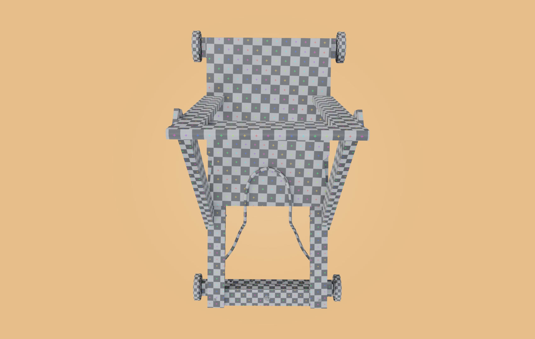 Trolley-cart with ball bearings Low-poly 3D model_30