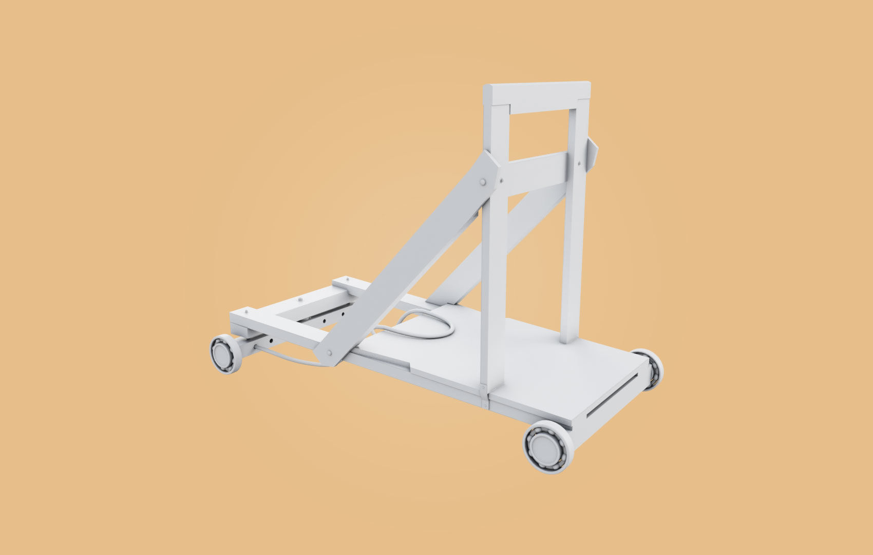Trolley-cart with ball bearings Low-poly 3D model_12