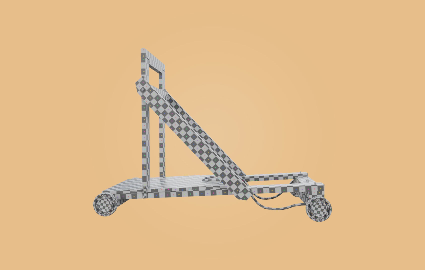 Trolley-cart with ball bearings Low-poly 3D model_33