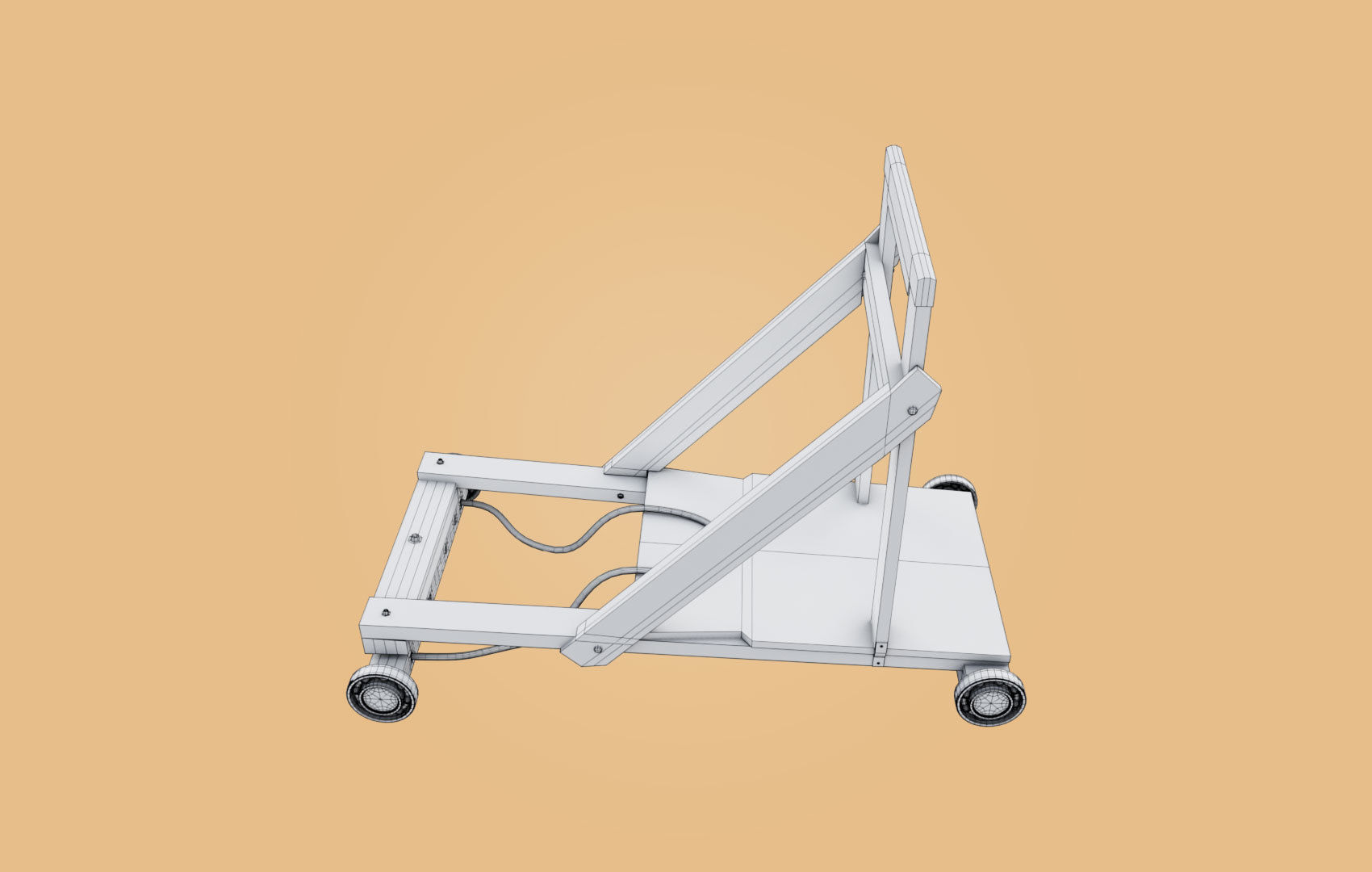 Trolley-cart with ball bearings Low-poly 3D model_20