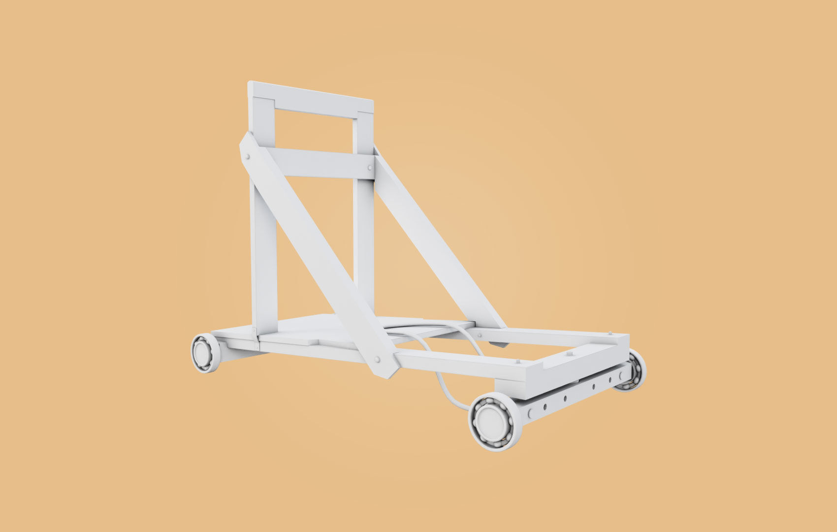 Trolley-cart with ball bearings Low-poly 3D model_15