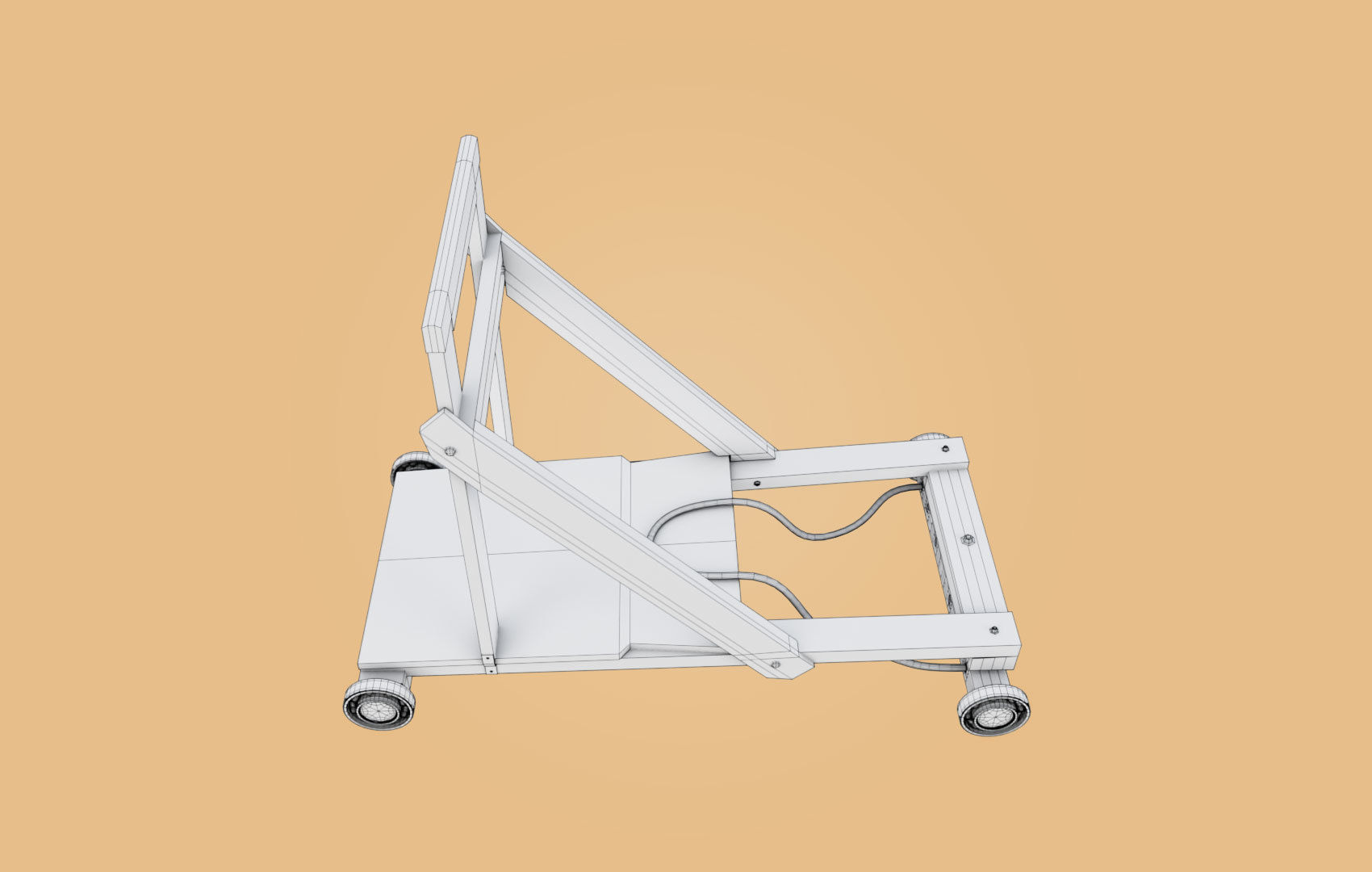 Trolley-cart with ball bearings Low-poly 3D model_19