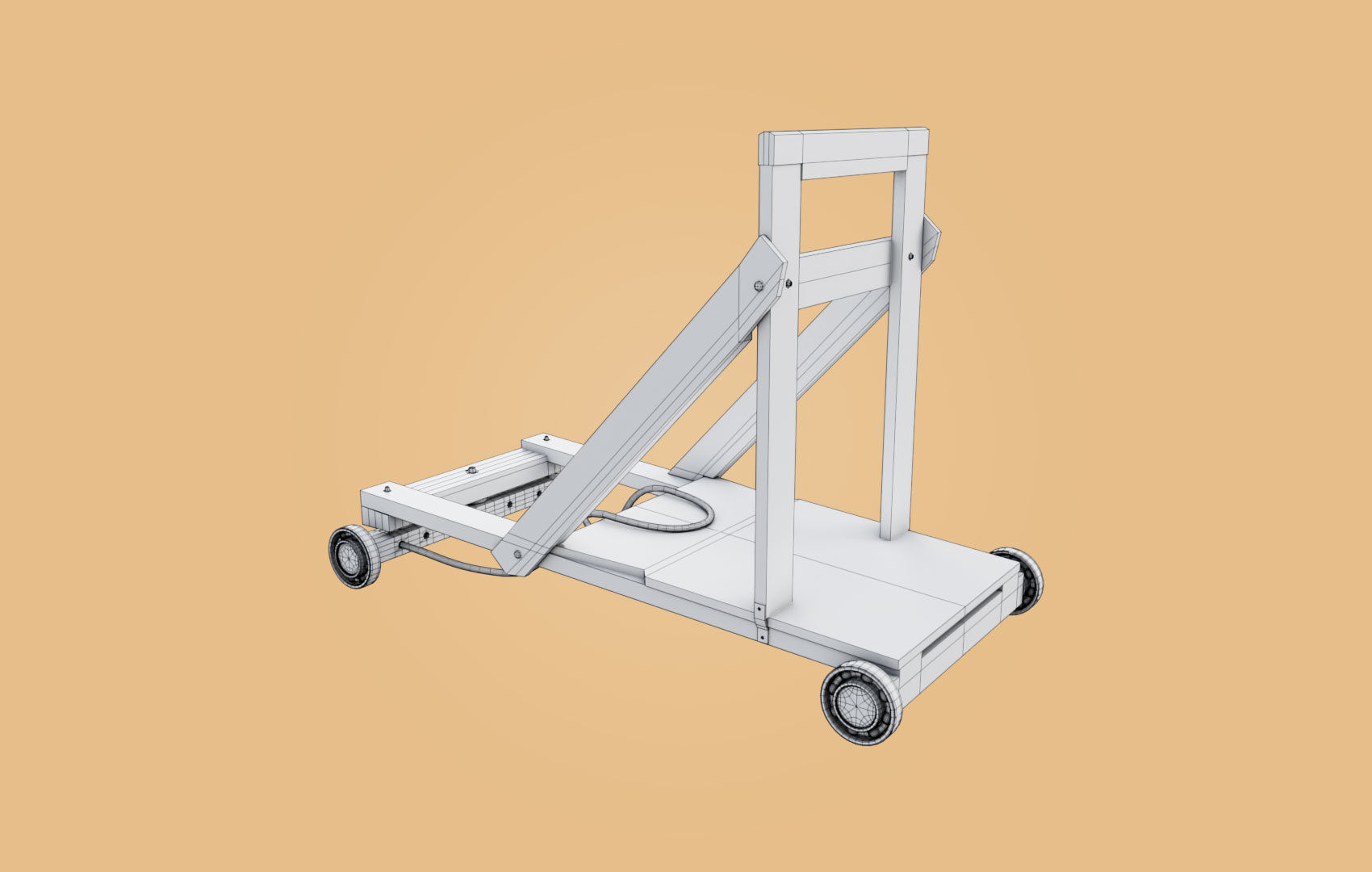 Trolley-cart with ball bearings Low-poly 3D model_21