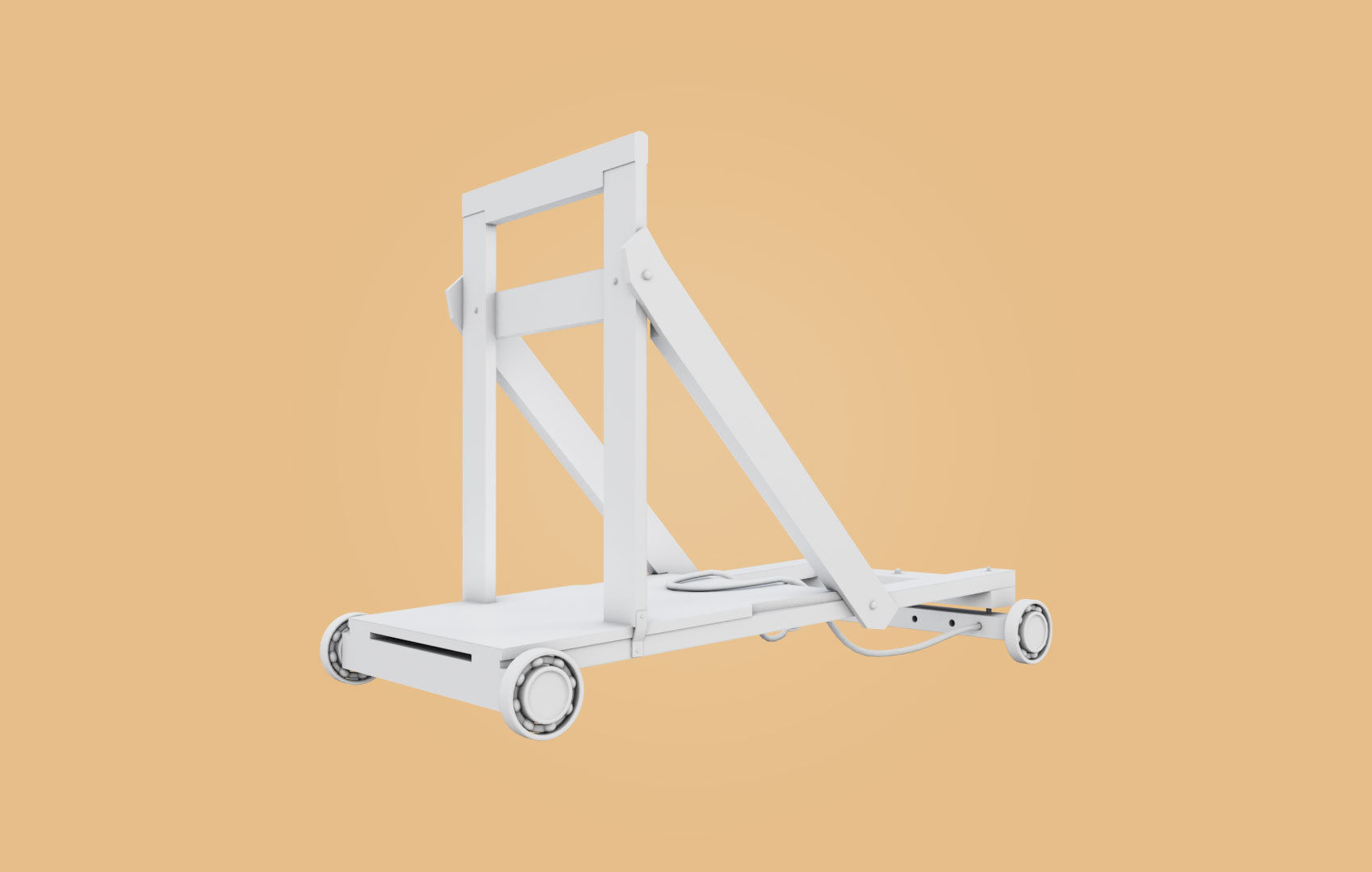 Trolley-cart with ball bearings Low-poly 3D model_14