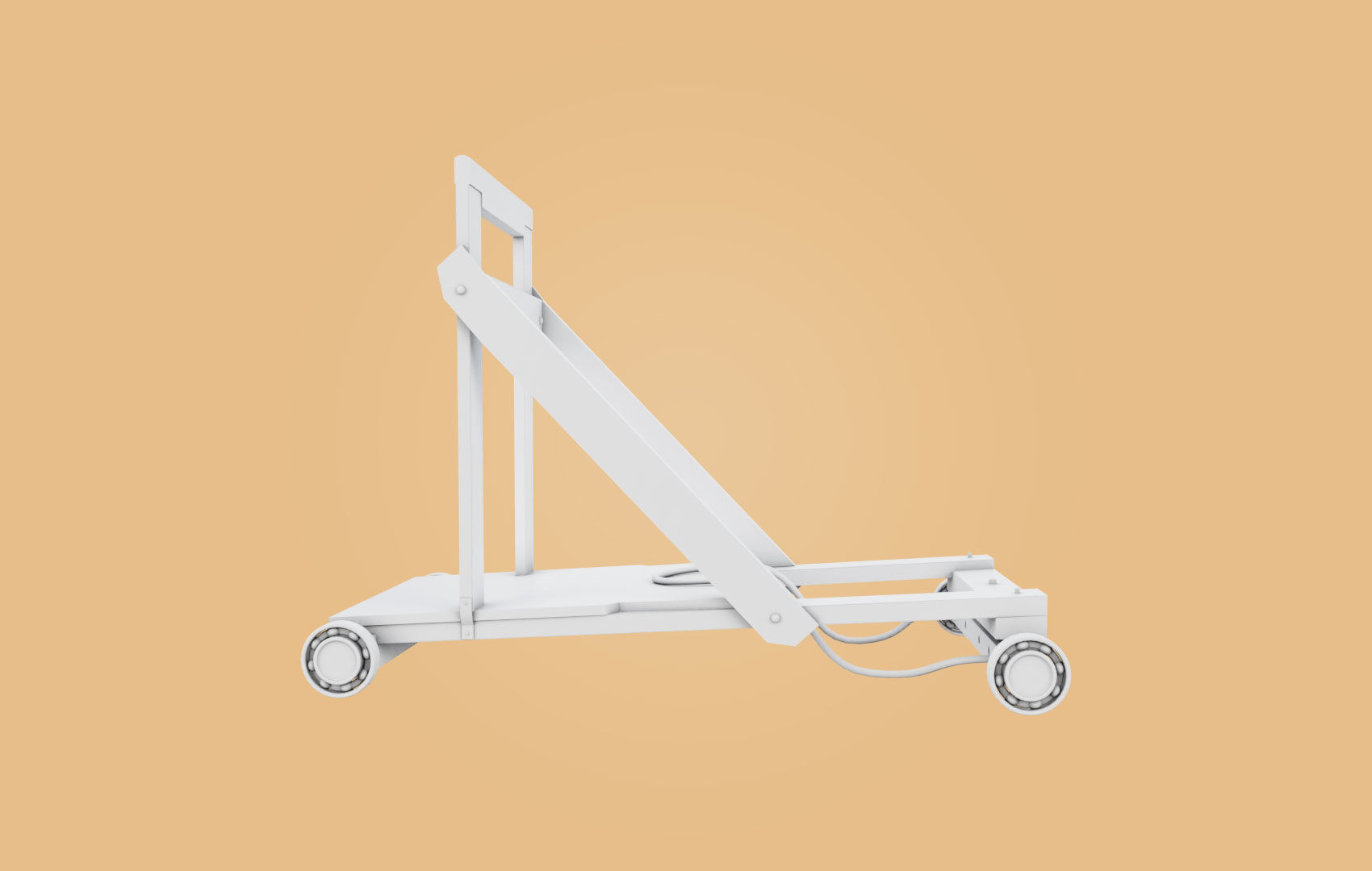 Trolley-cart with ball bearings Low-poly 3D model_16