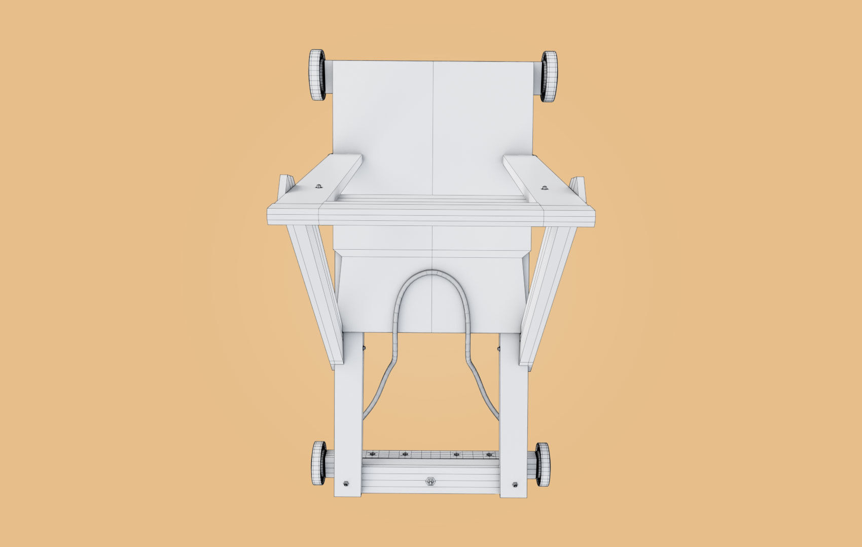 Trolley-cart with ball bearings Low-poly 3D model_22
