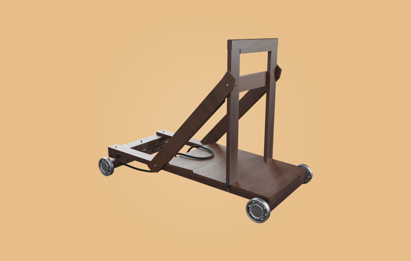 Trolley-cart with ball bearings Low-poly 3D model_3