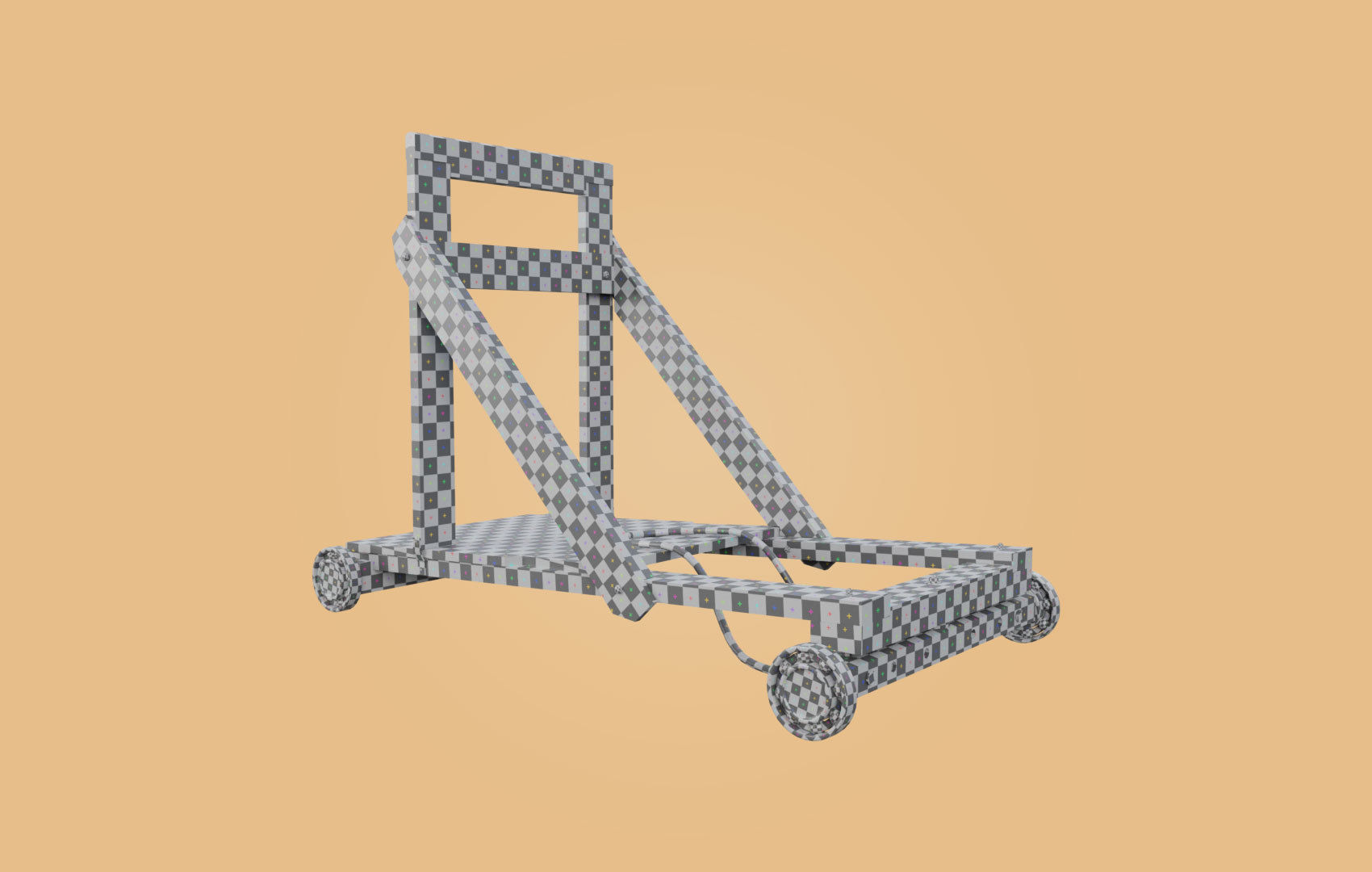 Trolley-cart with ball bearings Low-poly 3D model_32