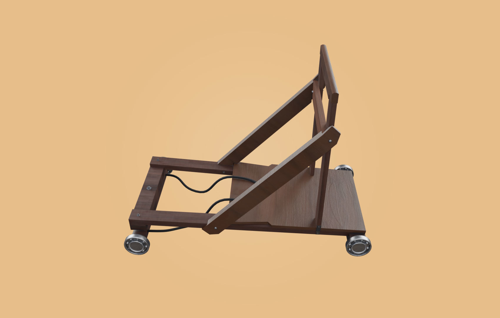 Trolley-cart with ball bearings Low-poly 3D model_2