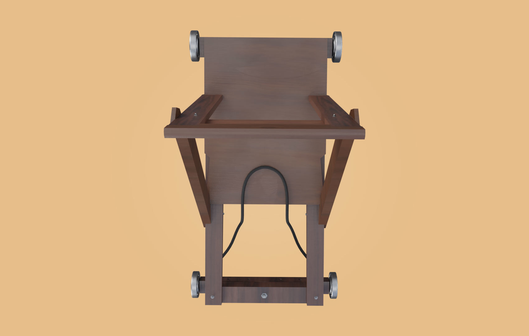 Trolley-cart with ball bearings Low-poly 3D model_4
