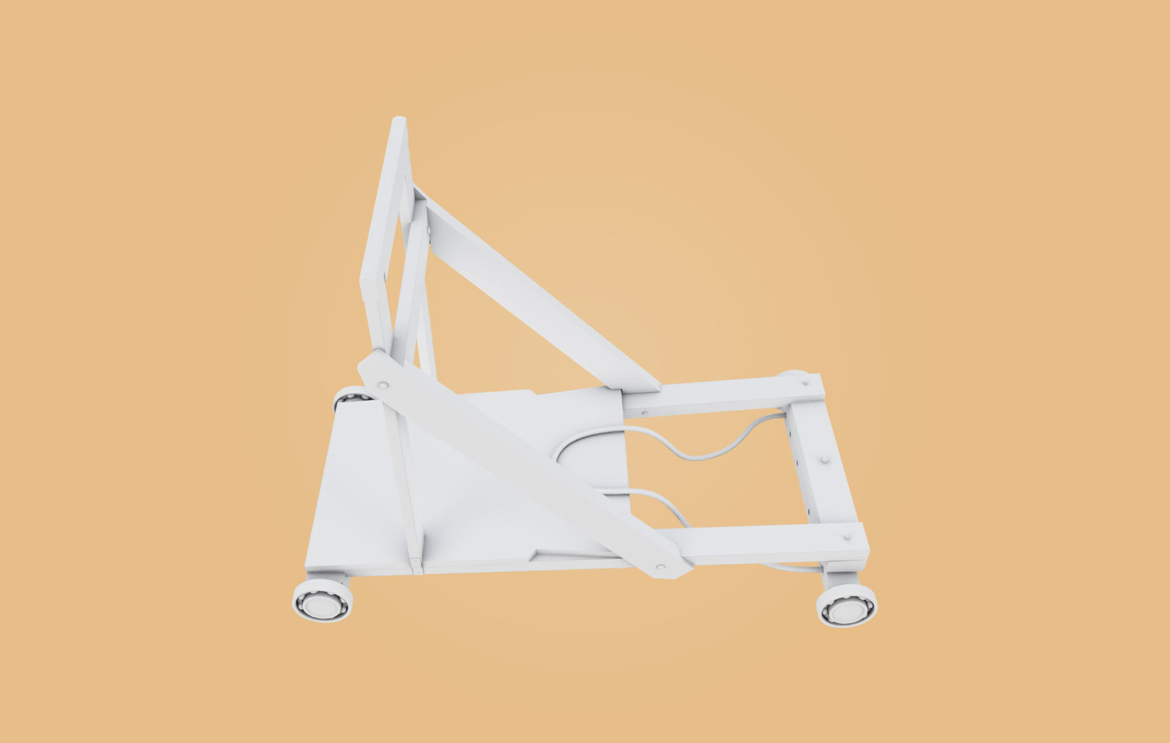 Trolley-cart with ball bearings Low-poly 3D model_10