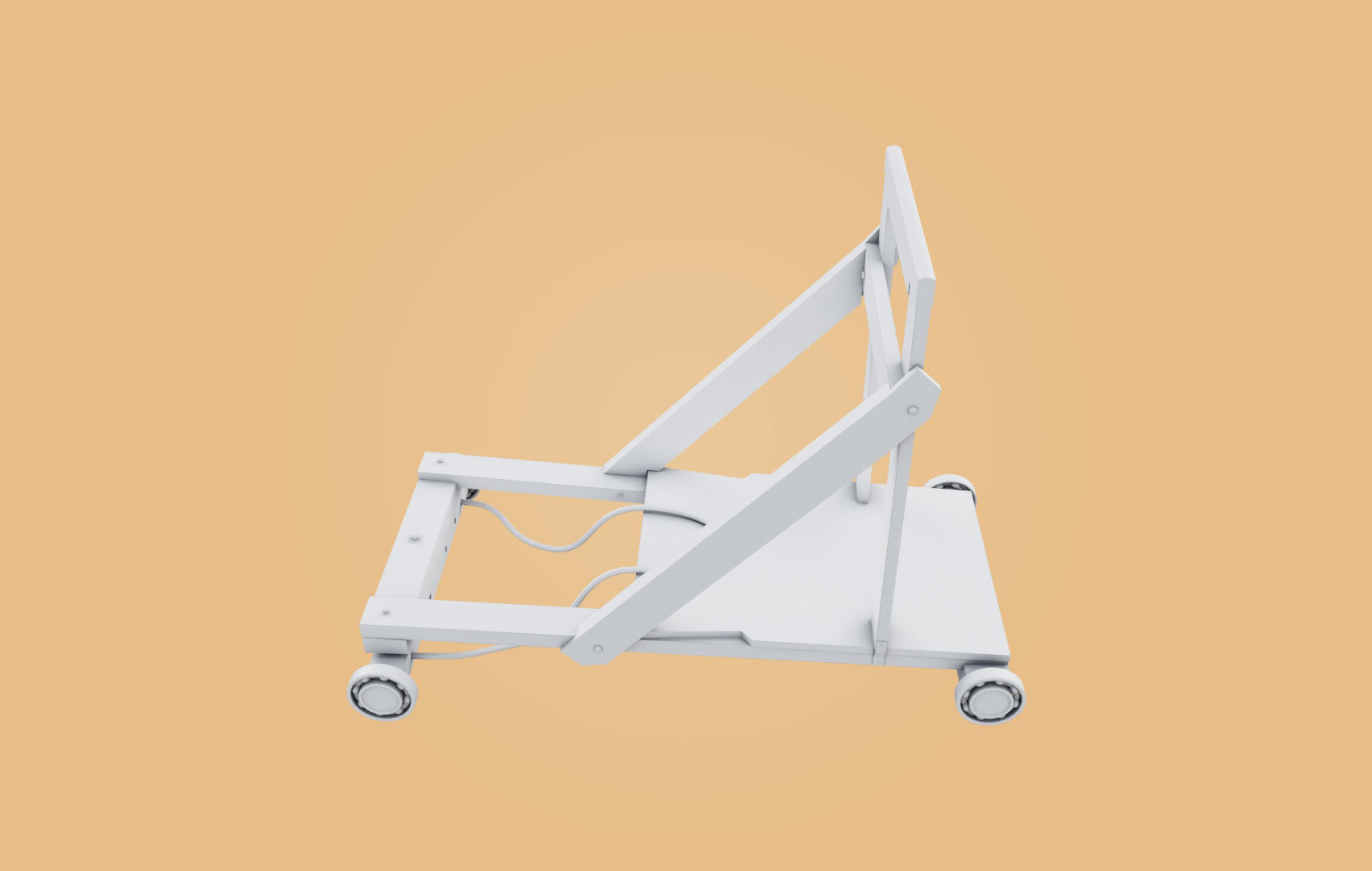 Trolley-cart with ball bearings Low-poly 3D model_11