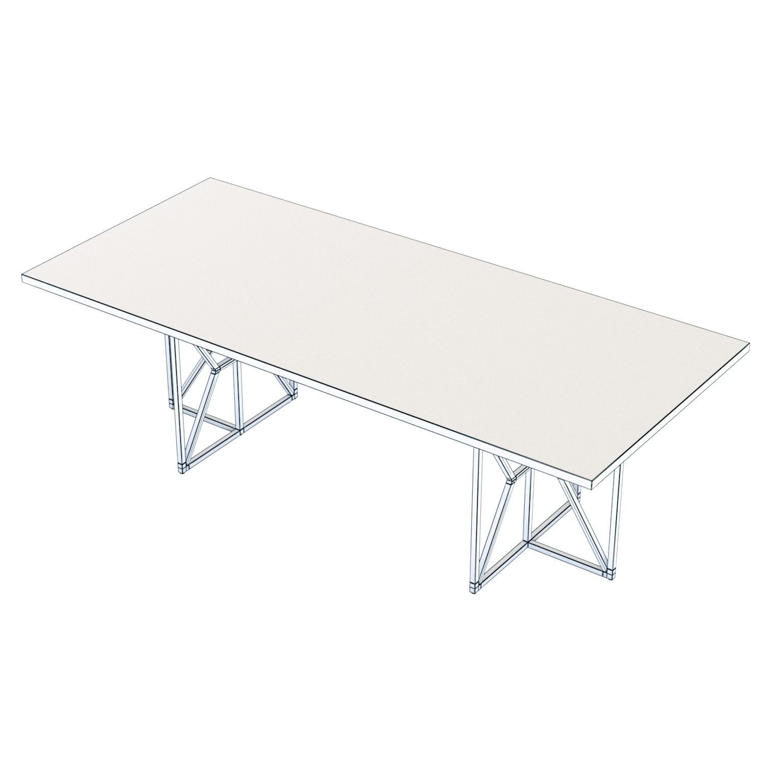 Crate and Barrel Hayes Rectangular Table 3D model_7