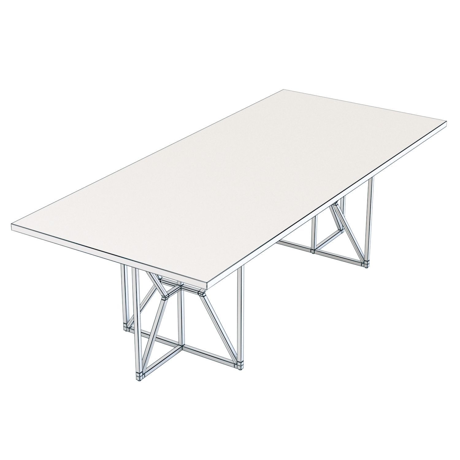 Crate and Barrel Hayes Rectangular Table 3D model_3