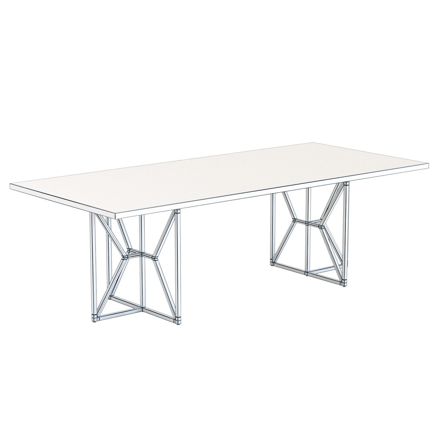 Crate and Barrel Hayes Rectangular Table 3D model_1