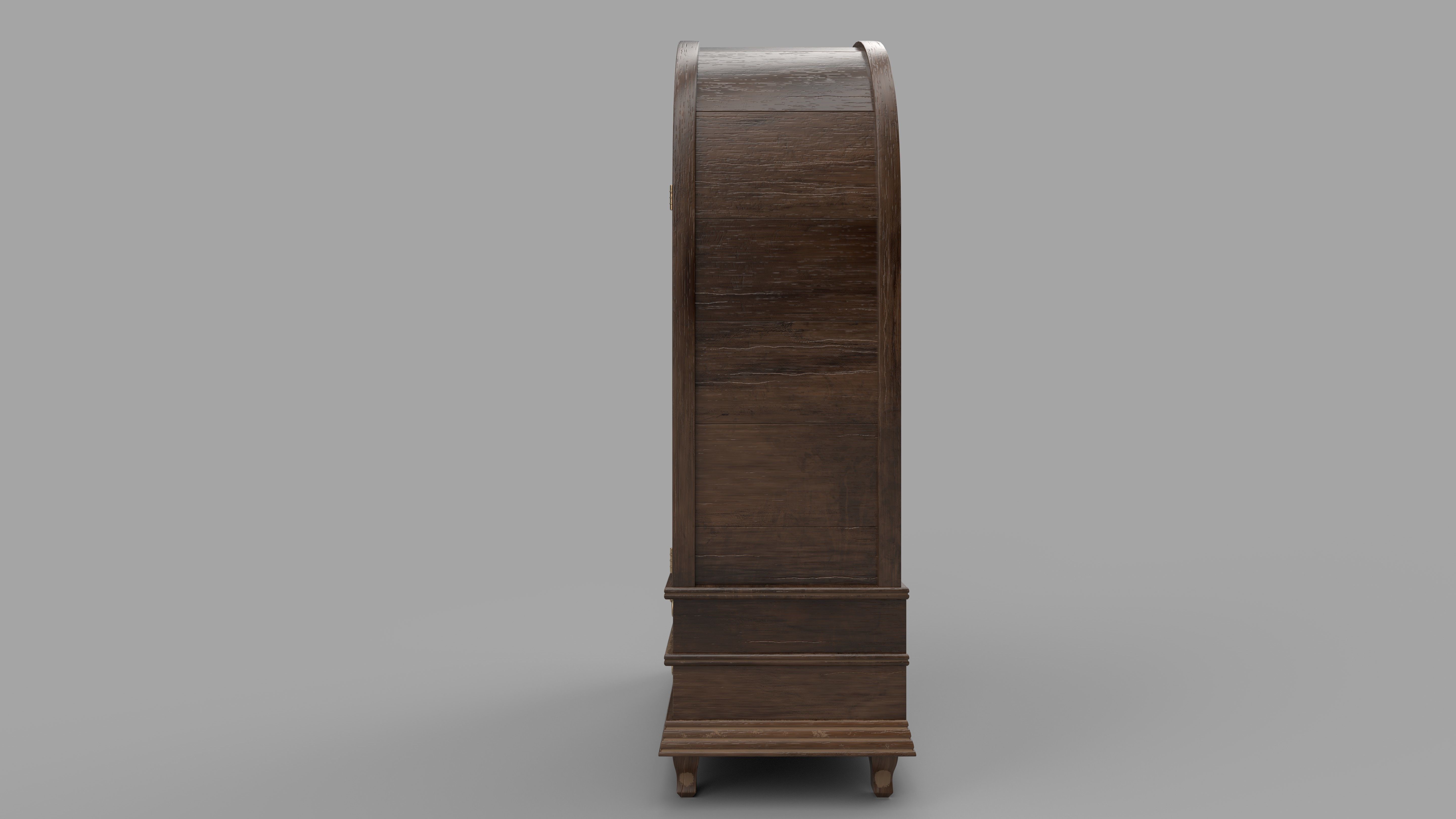 bookcase 3D model wooden with glass doors 3D model_9