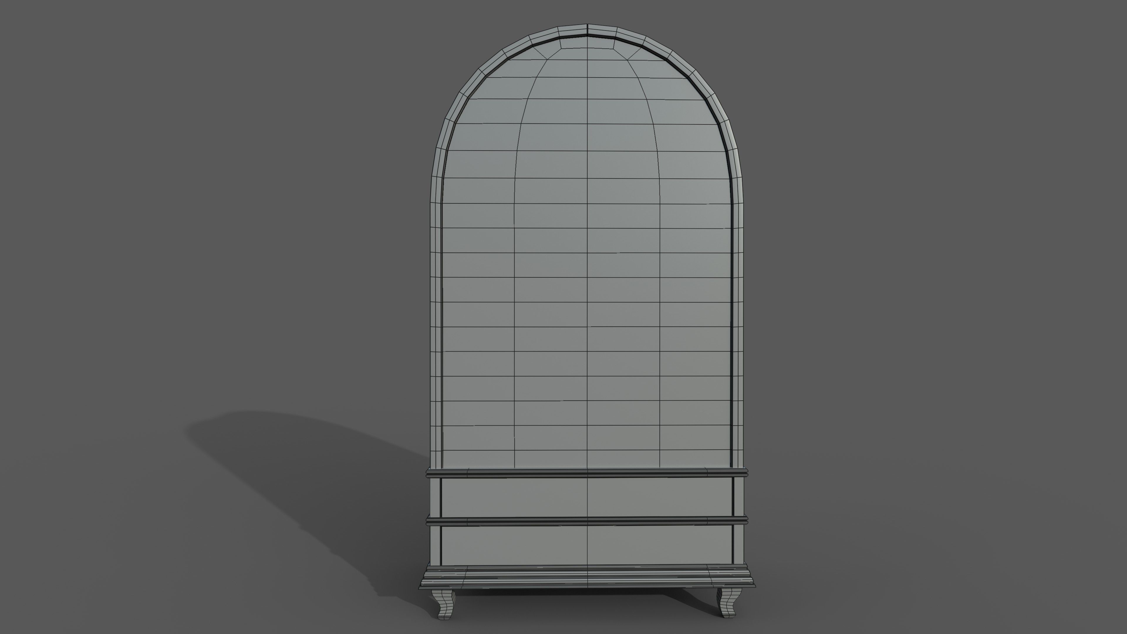 bookcase 3D model wooden with glass doors 3D model_15