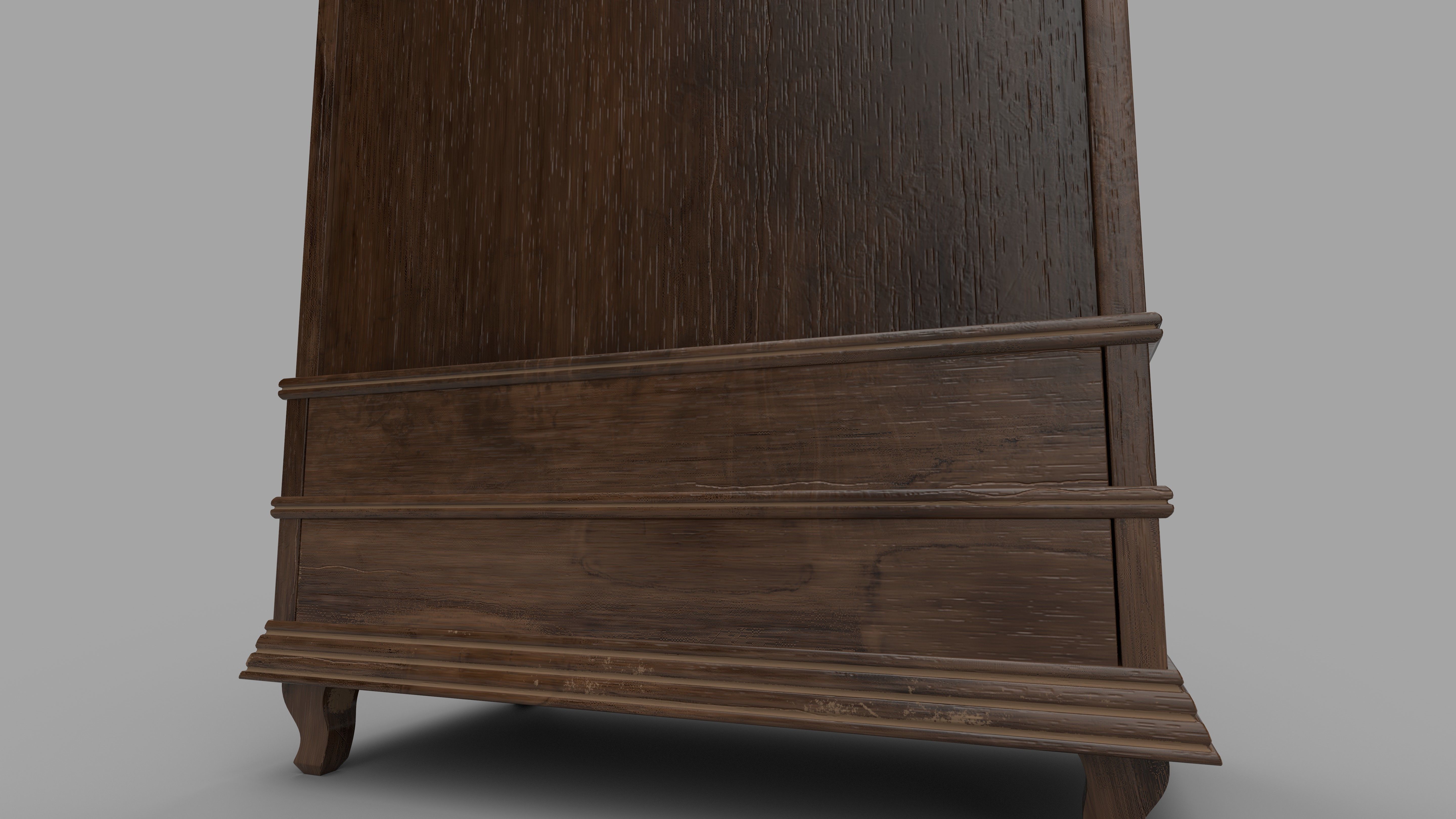 bookcase 3D model wooden with glass doors 3D model_7