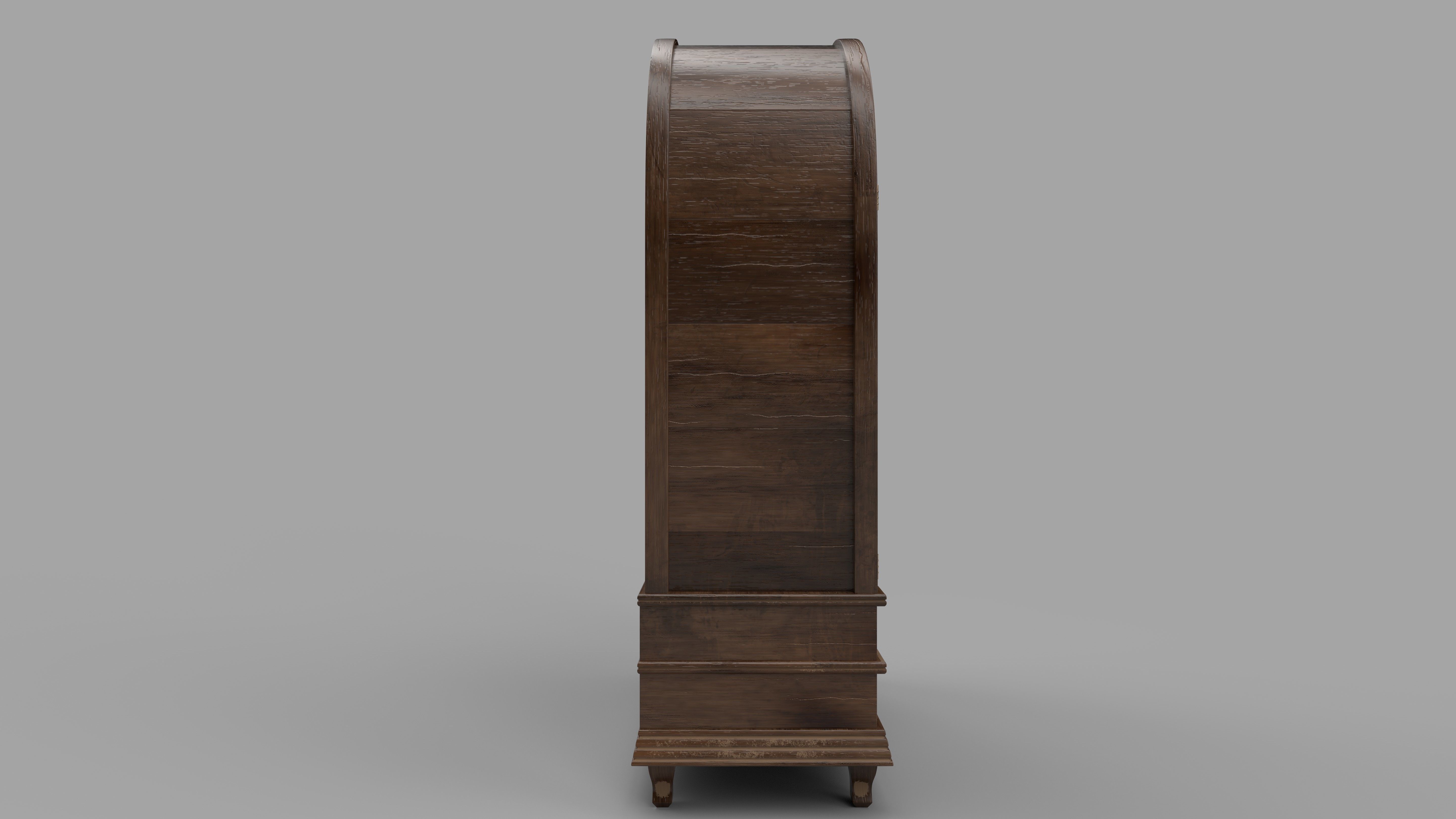 bookcase 3D model wooden with glass doors 3D model_14