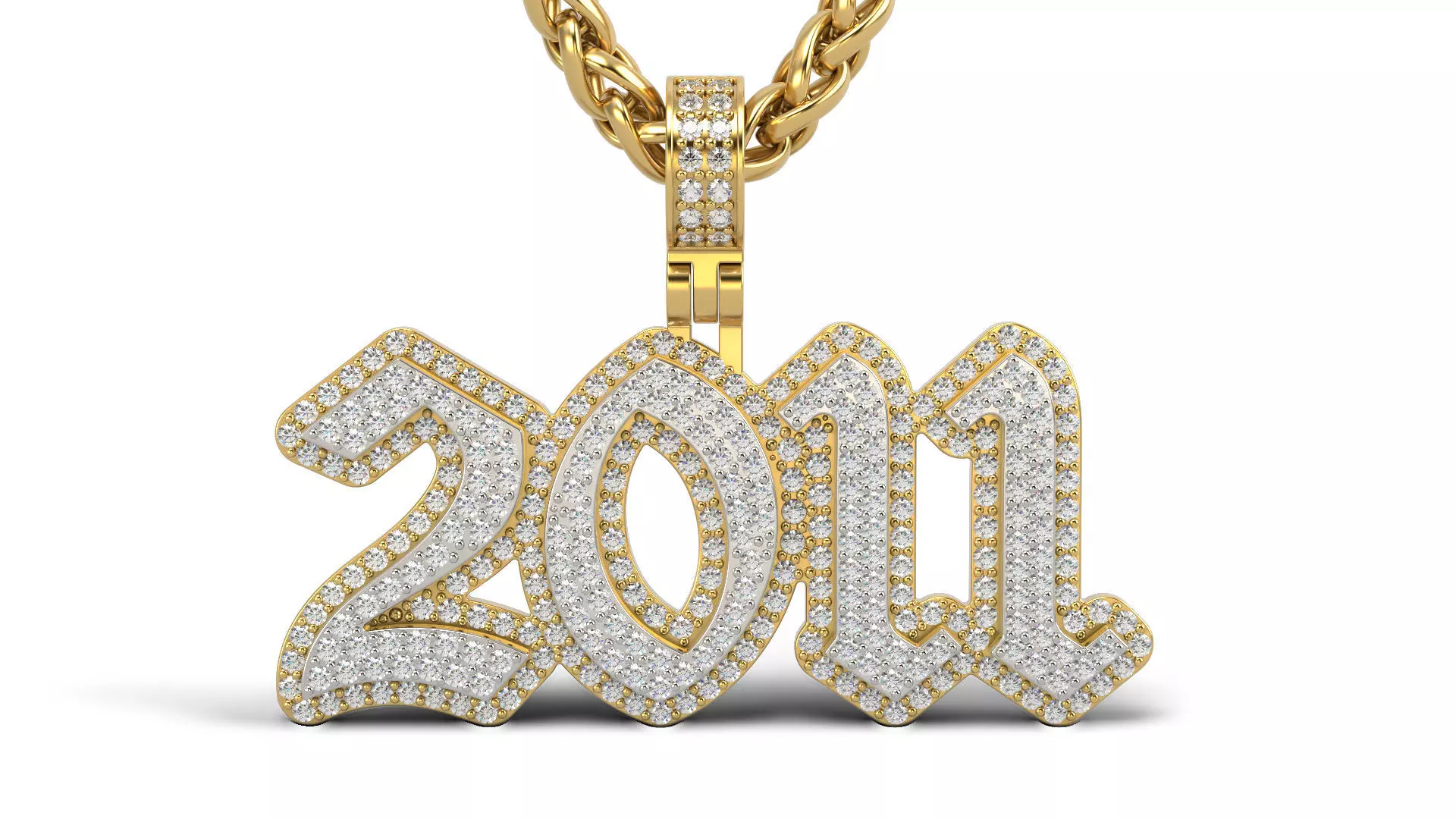 Old English 2011 stone and solid 3D print model_0