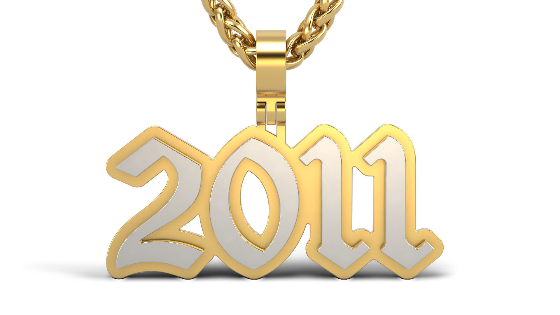 Old English 2011 stone and solid 3D print model_2