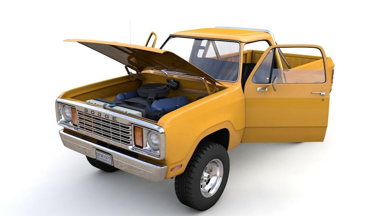 DODGE POWER WAGON W200 1977 3D model_1