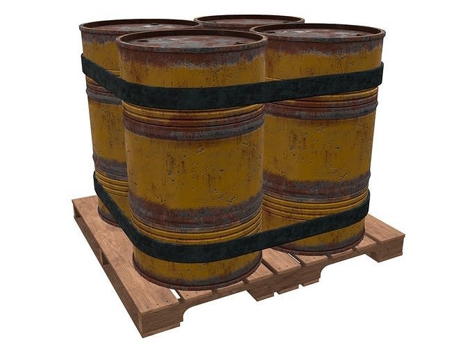 Barrel pallet Low-poly 3D model