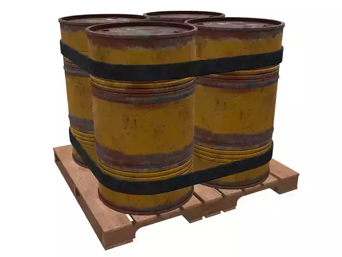 Barrel pallet Low-poly 3D model
