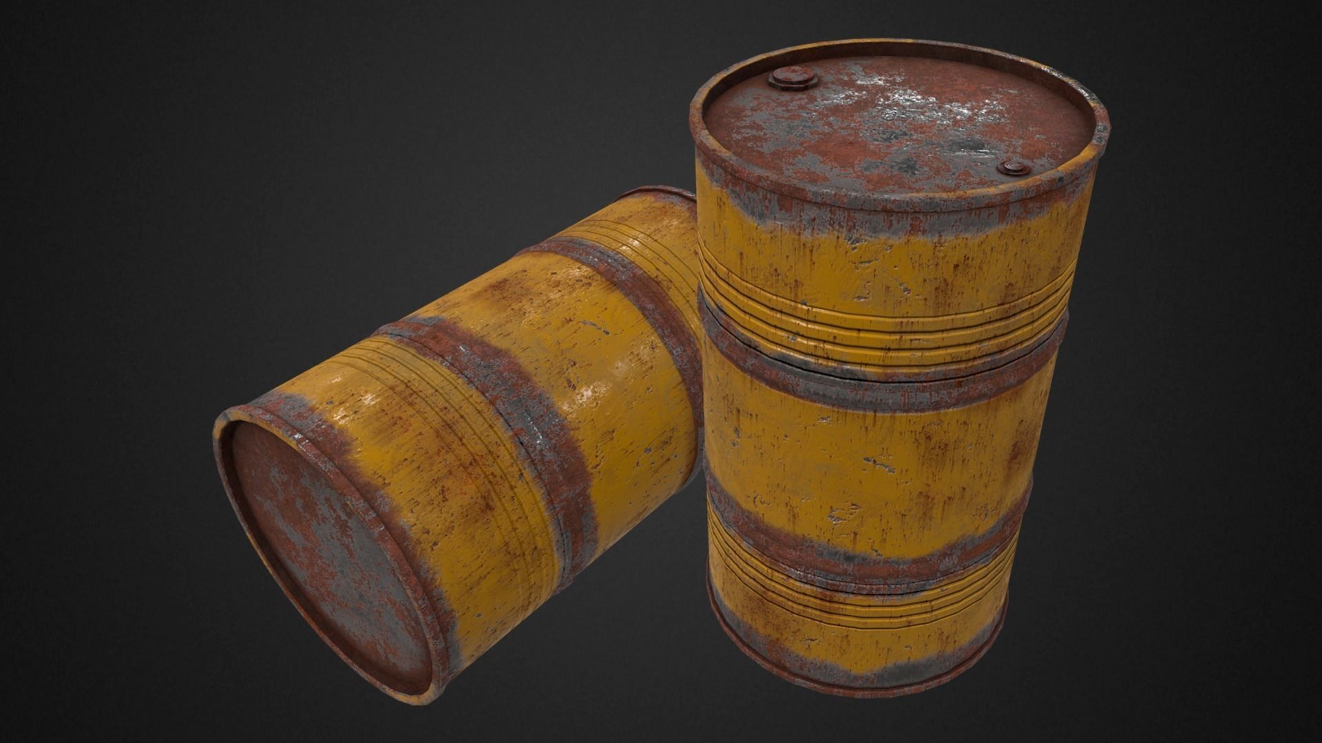 Barrel pallet Low-poly 3D model_6