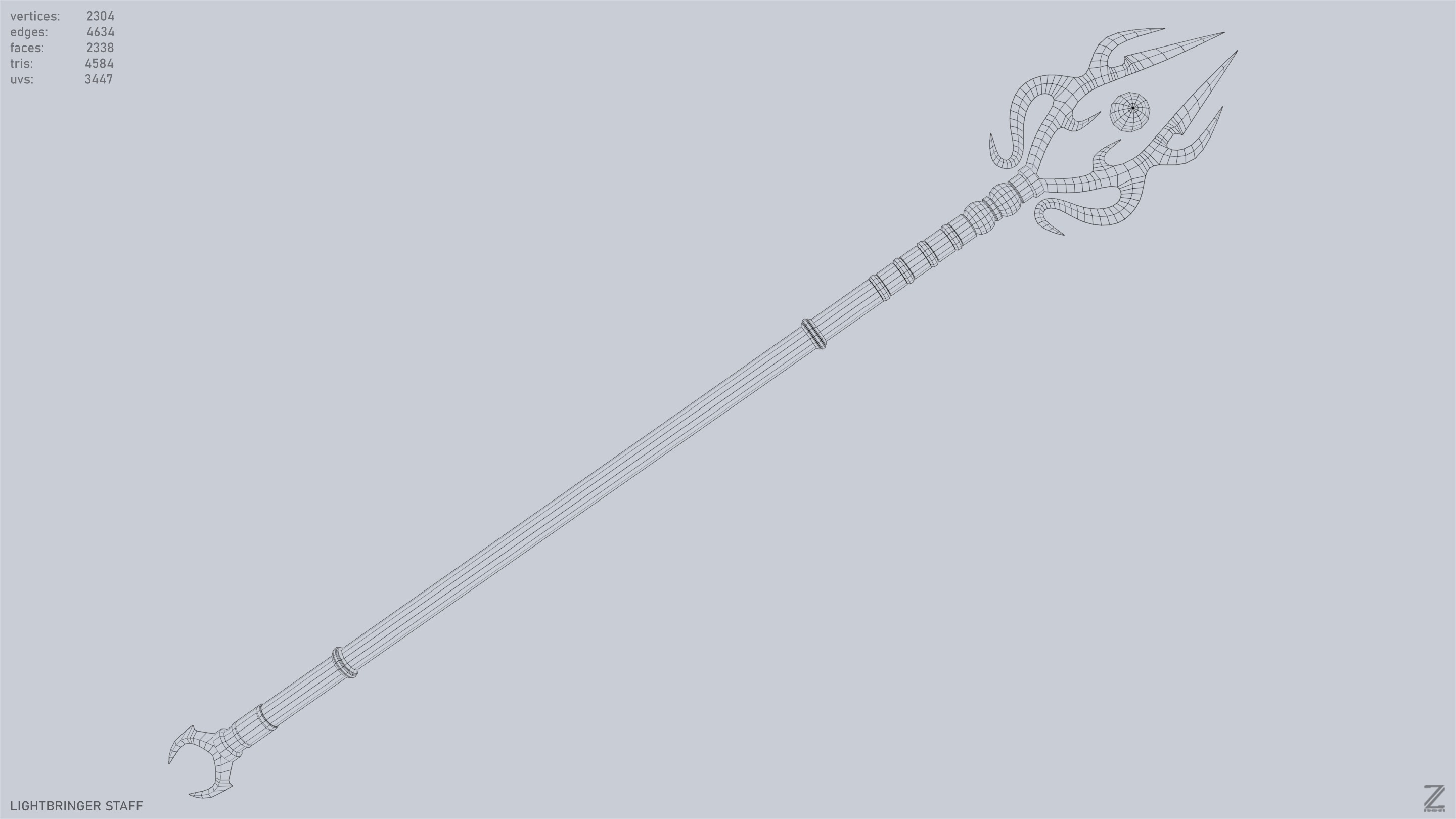 Lightbringer staff Low-poly 3D model_14