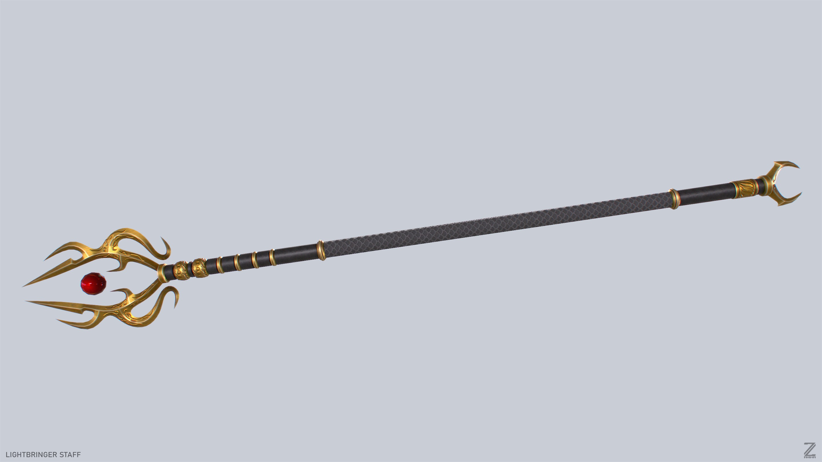 Lightbringer staff Low-poly 3D model_9
