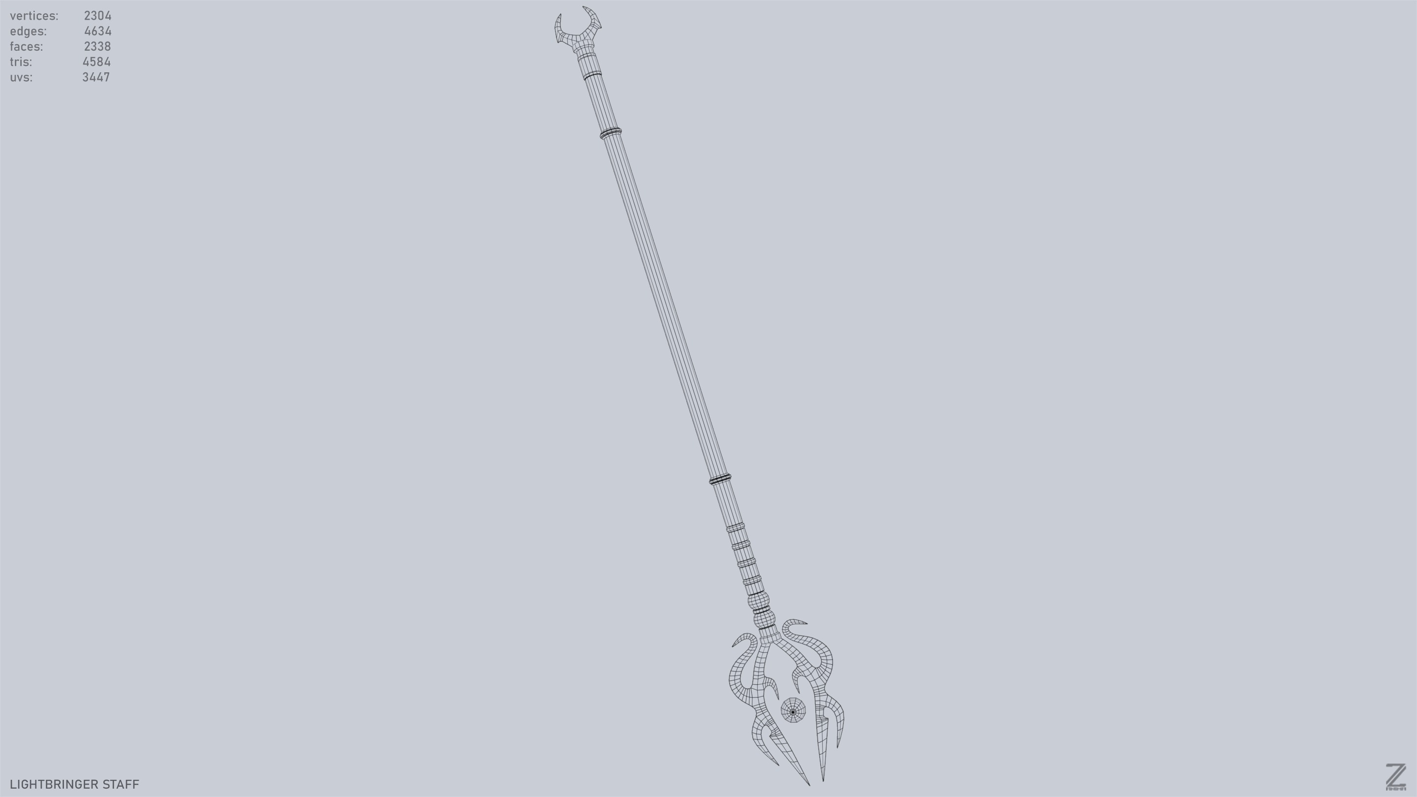 Lightbringer staff Low-poly 3D model_12
