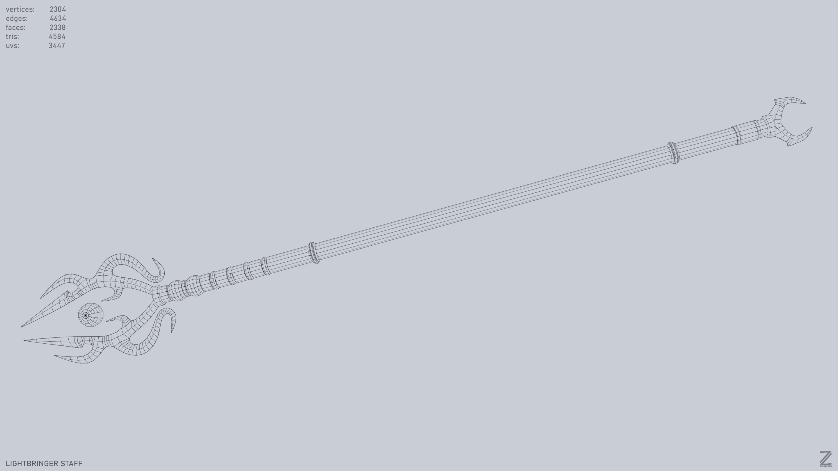 Lightbringer staff Low-poly 3D model_4