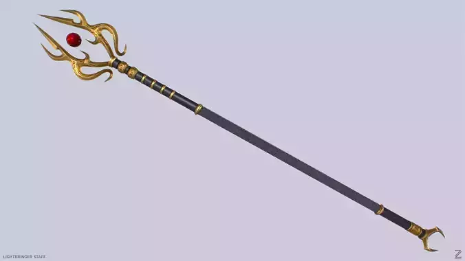Lightbringer staff Low-poly 3D model