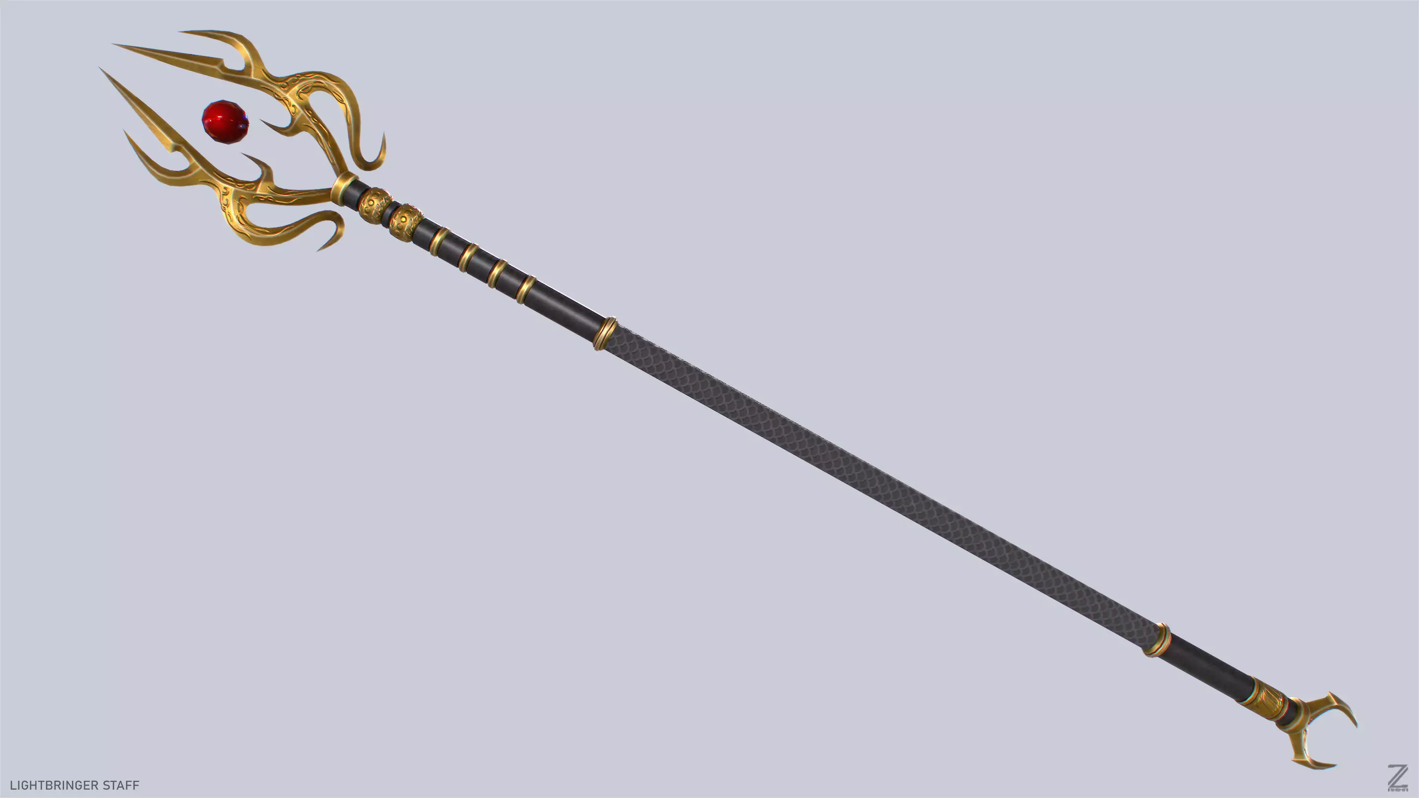 Lightbringer staff Low-poly 3D model_0