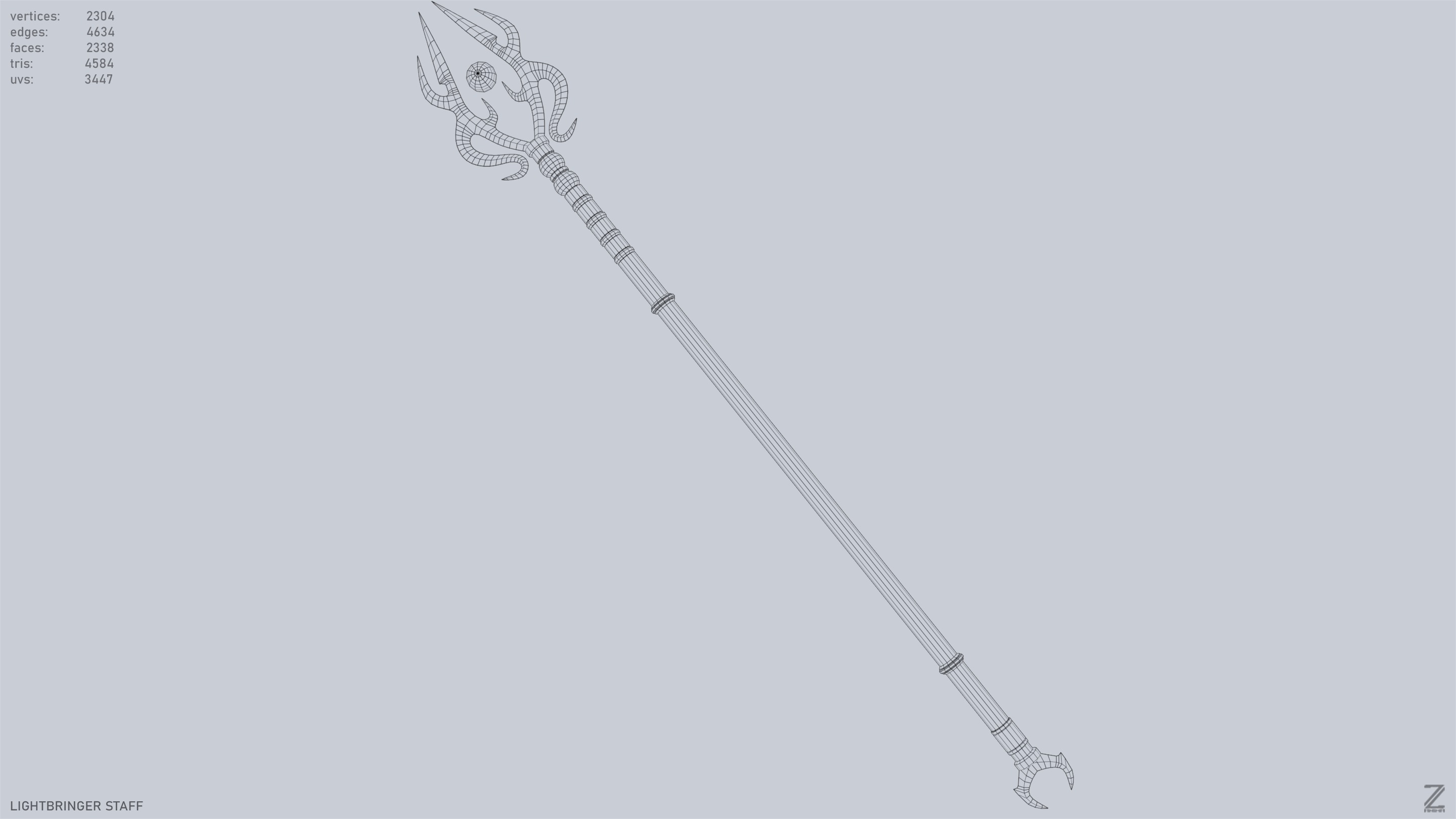 Lightbringer staff Low-poly 3D model_11