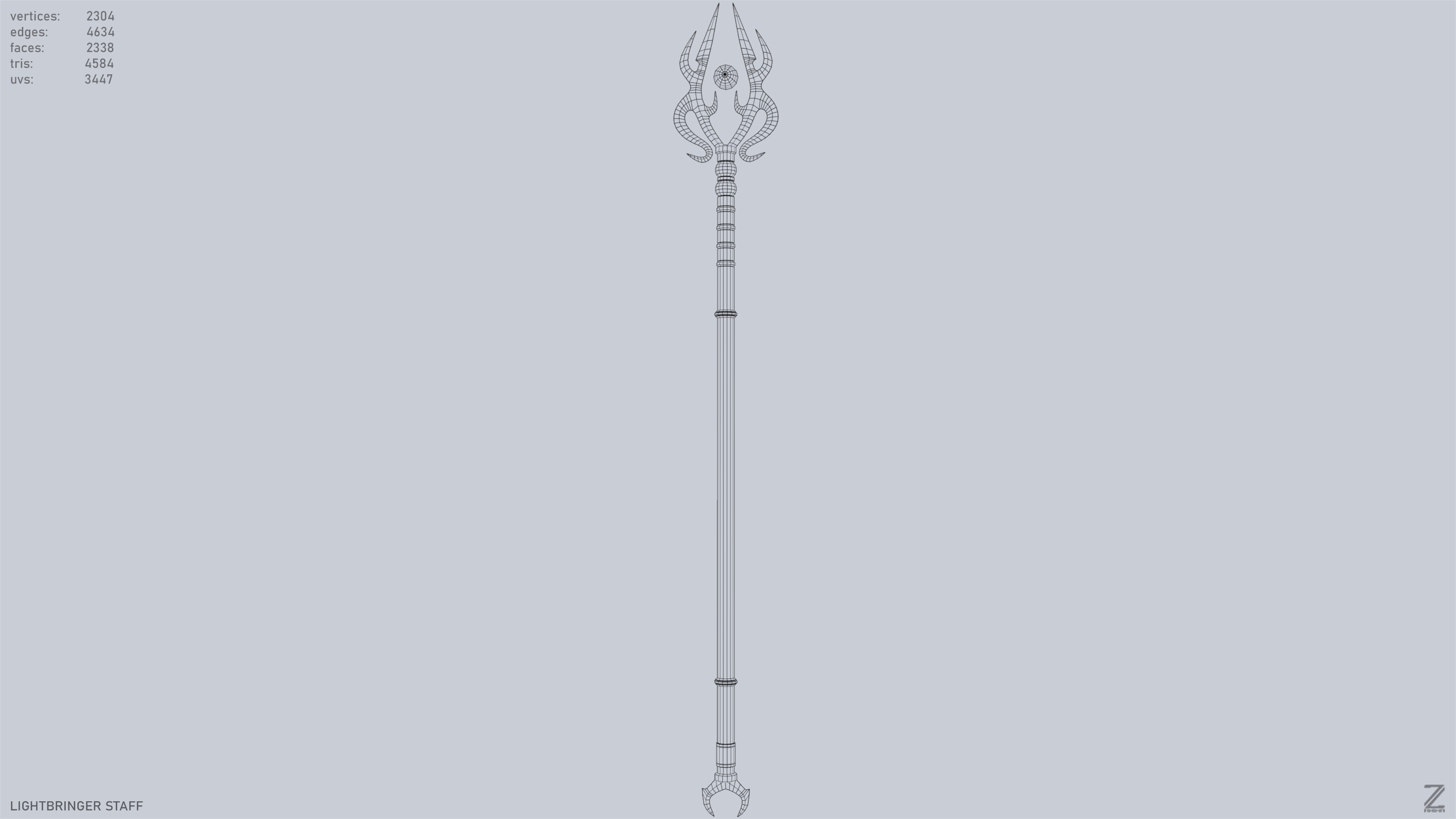 Lightbringer staff Low-poly 3D model_10