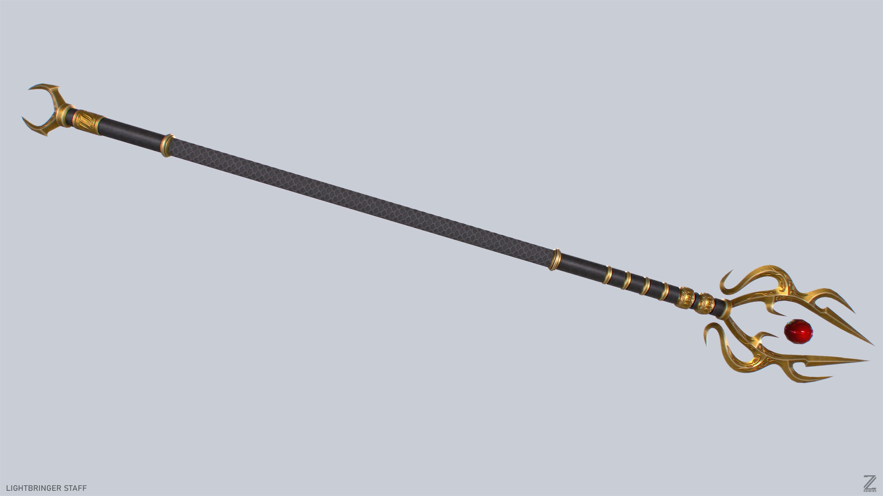 Lightbringer staff Low-poly 3D model_7