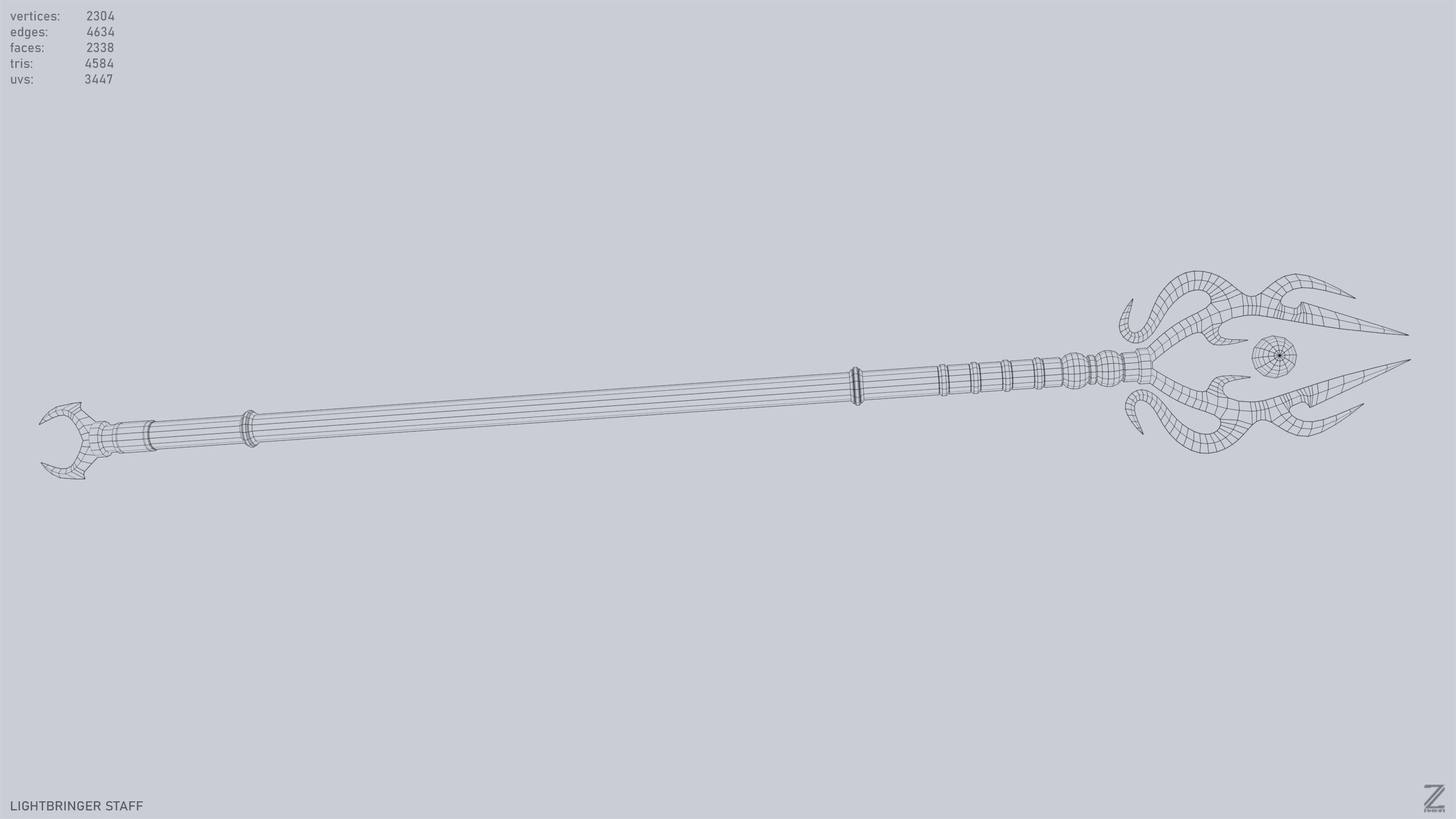 Lightbringer staff Low-poly 3D model_13