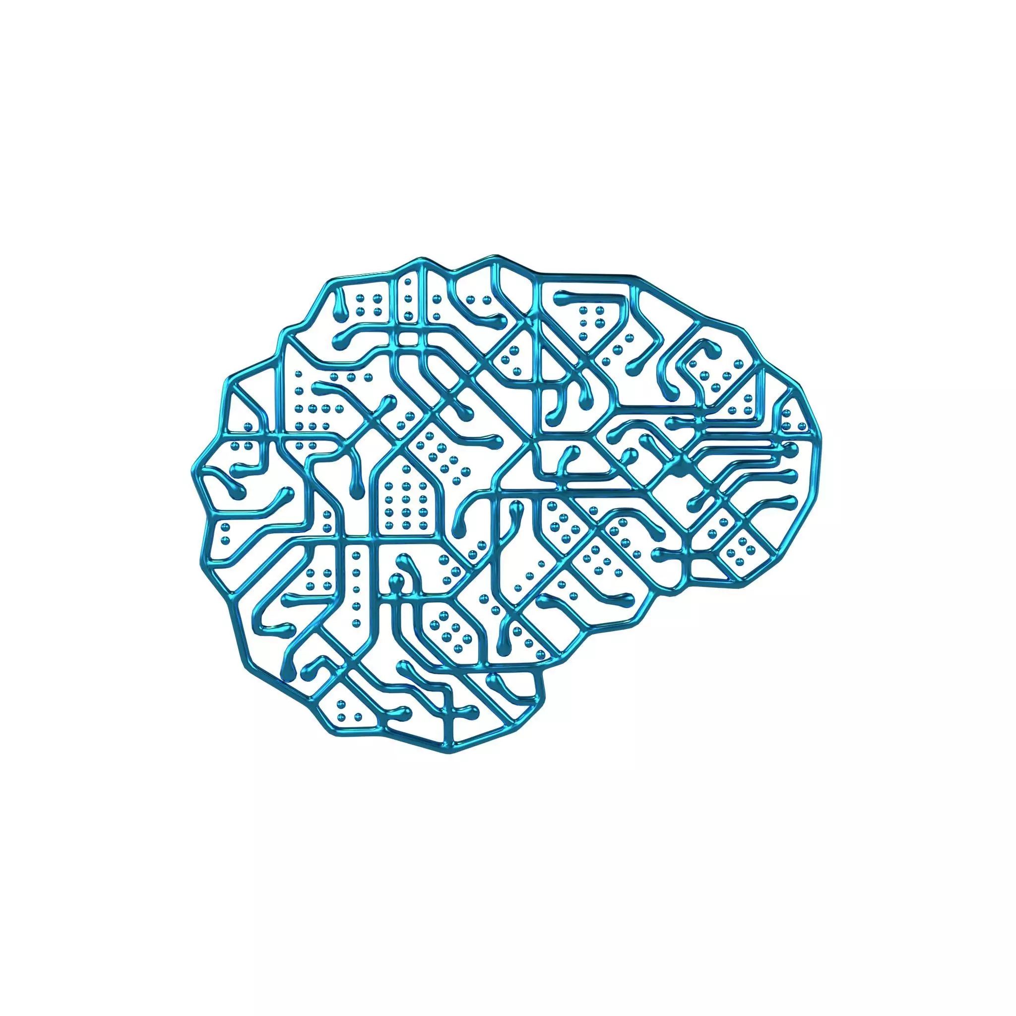 Electronic Circuit Brain v1 005 Low-poly 3D model_0