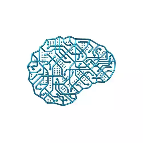 Electronic Circuit Brain v1 005 Low-poly 3D model