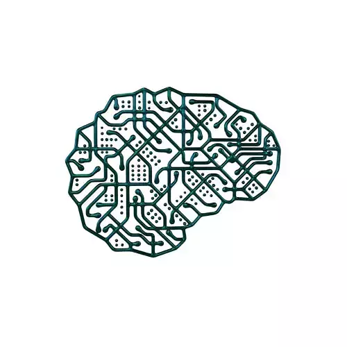 Electronic Circuit Brain v1 006 Low-poly 3D model