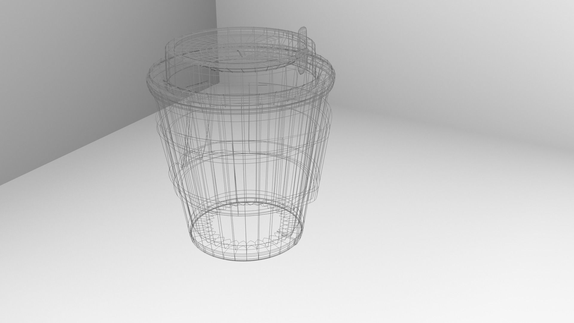 Small Paper Cup with Java Jacket and Stopper 3D model_7